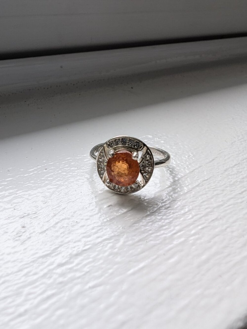 Brand New Silver Natural Garnet Ring For Sale